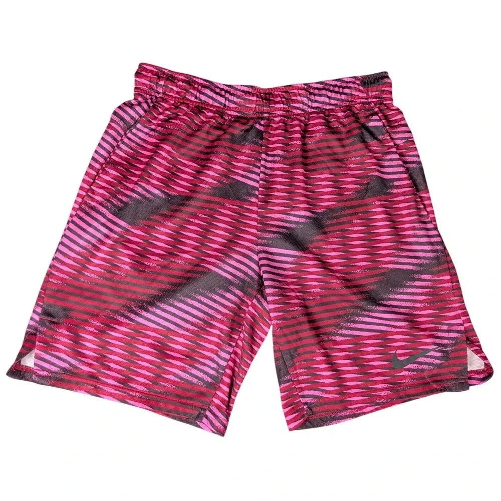 Nike Dri-FIT Mens Pink Black Digital Wave Athletic Training Shorts 5537